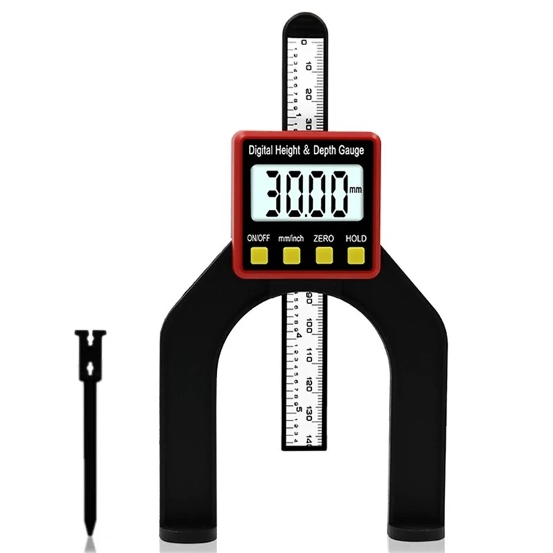 Digital Depth Gauge LCD Height Gauges Calipers With Magnetic Feet For Router Tables Woodworking Measuring Tools (image for) Digital Depth Gauge LCD Height Gauges Calipers With Magnetic Feet For Router Tables Woodworking Measuring Tools